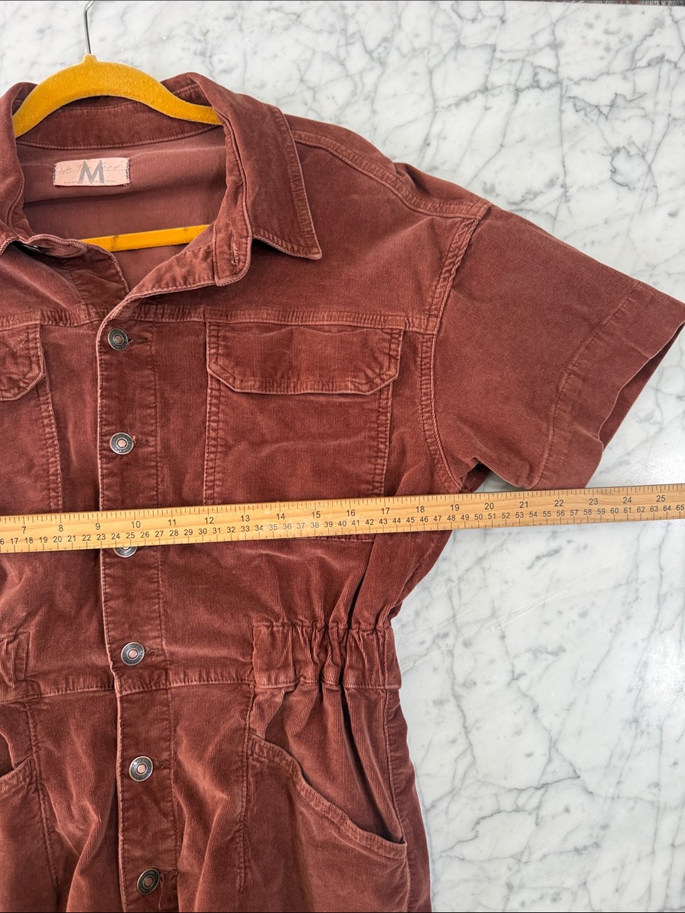 Free People Brick Brown Short-Sleeve Utility Jumpsuit - Picture 8 of 9
